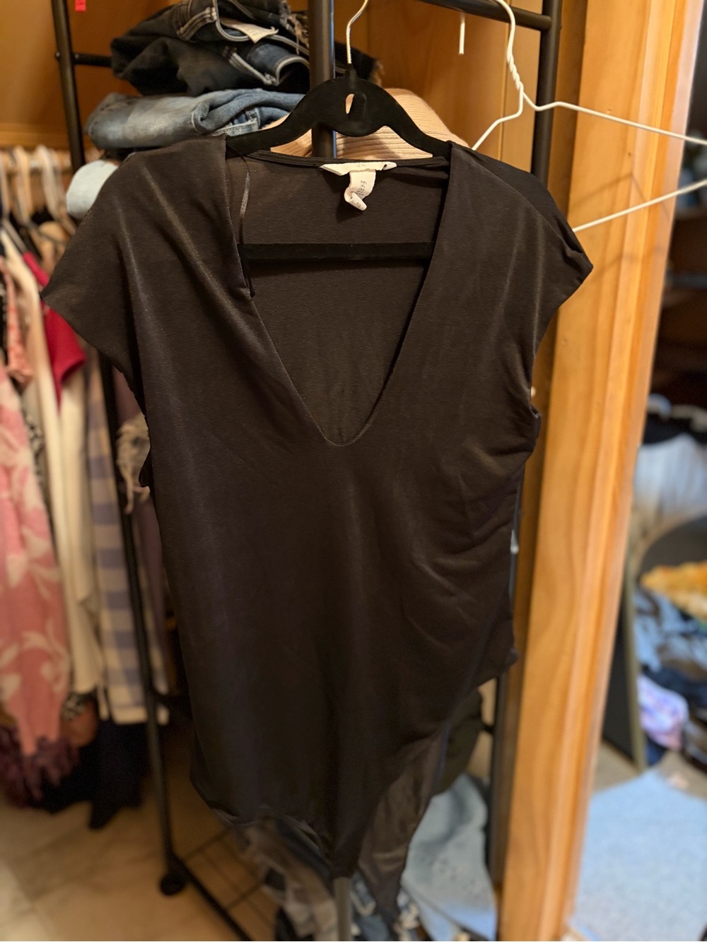 H&M Black V-Neck Short Sleeve Camisole